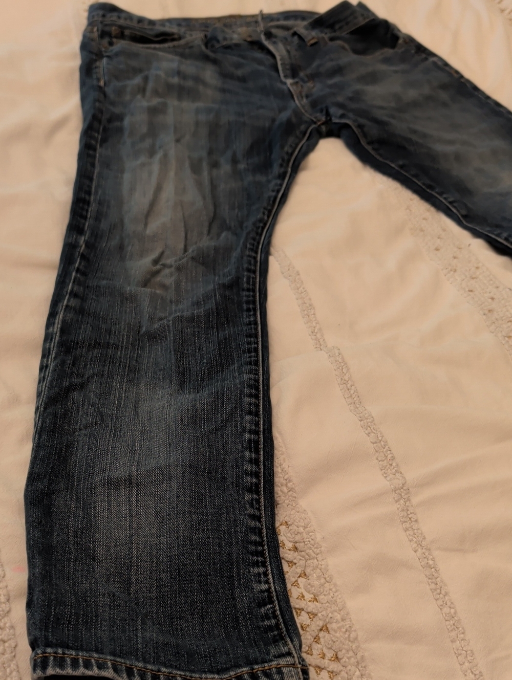 Classic men's Dark Blue Washed Jeans